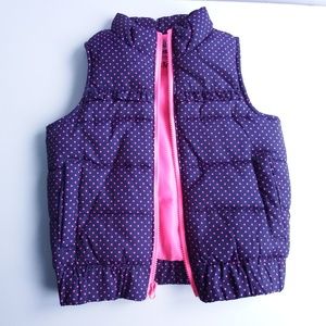 🎁 NEW Oshkosh Girls Blue Polka Dot Puffer Vest